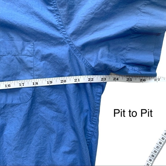 Vintage 90’s Eddie Bauer Blue Short Sleeve Button Up Top Size Extra Large - Picture 10 of 15